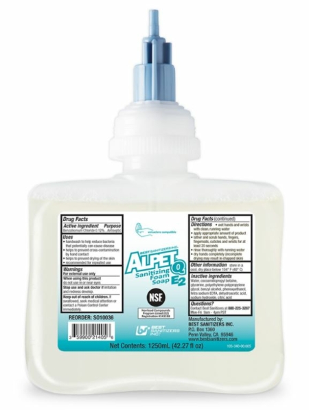 Alpet Q E2 Sanitizing Foam Soap, 1.25-Liter